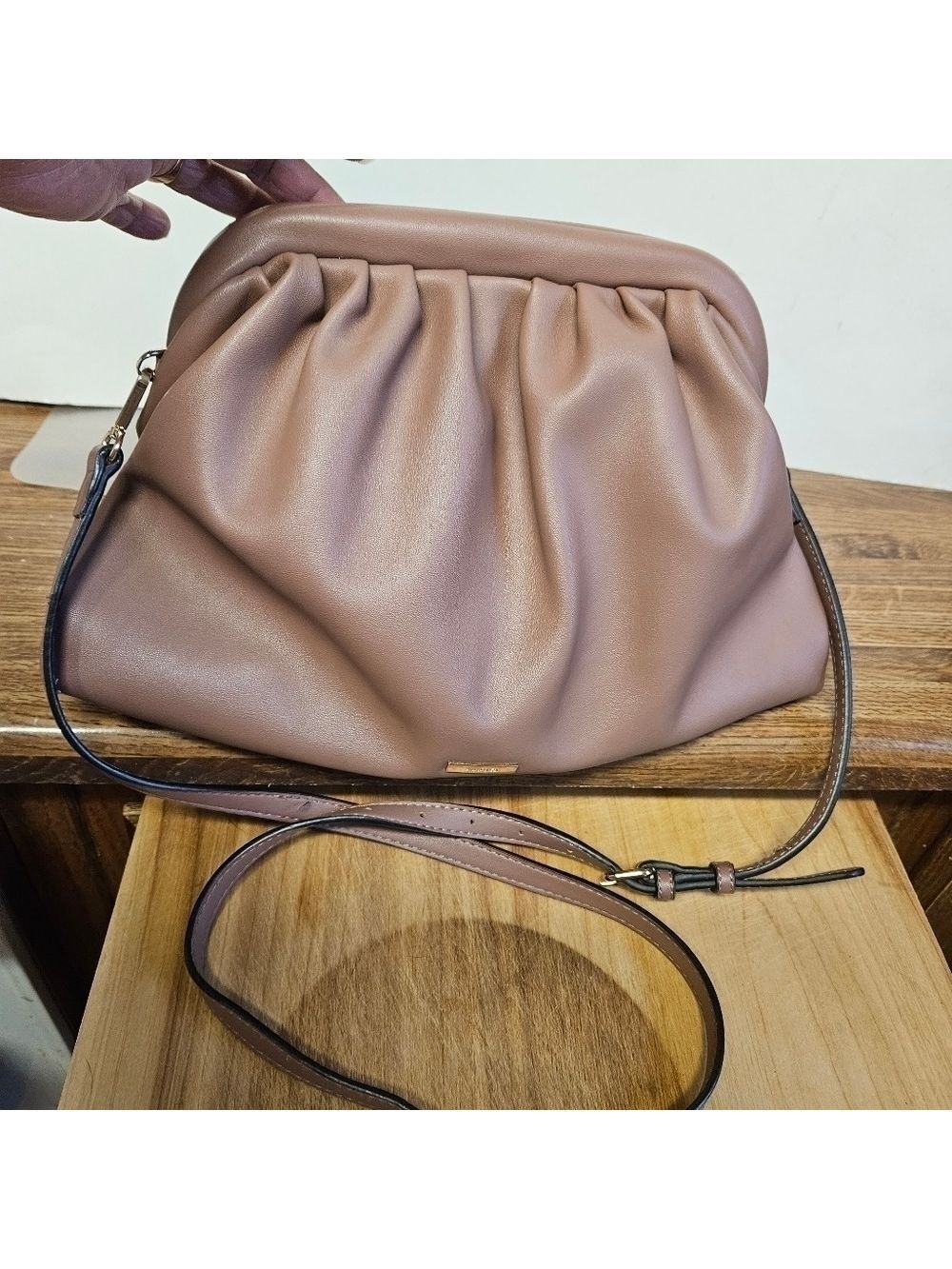 Aldo Brown Tan Clutch with Shoulder Strap